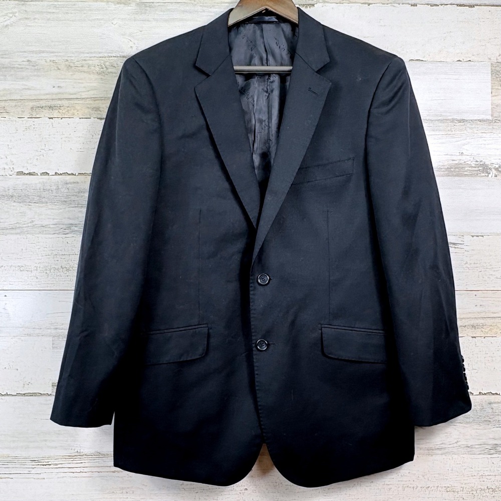 Naldini Blazer Mens 40S Black Virgin Wool Italian Hand Tailored Sport Coat Suit